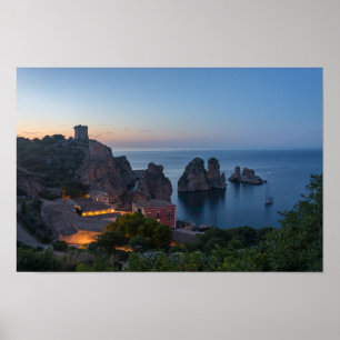 Faraglioni and Tonnara in Scopello, Sicily Poster