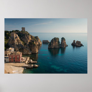 Faraglioni and Tonnara in Scopello, Sicily Poster