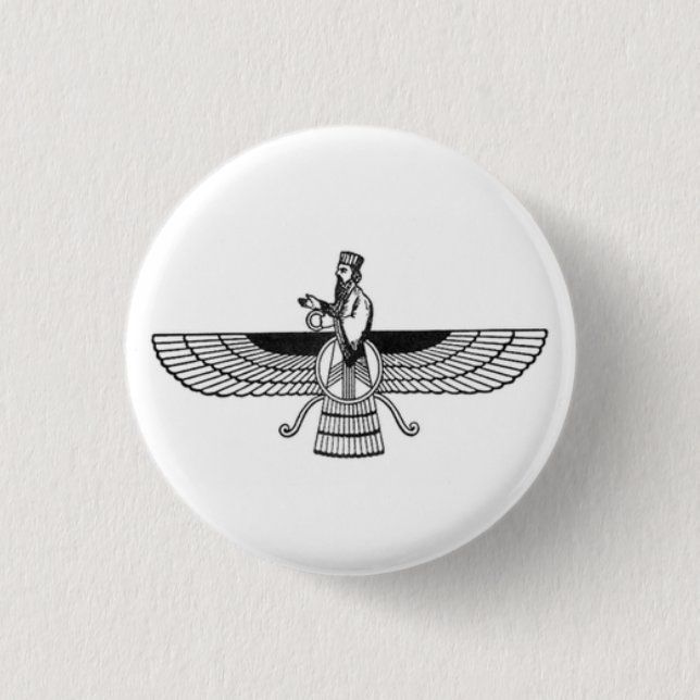 faravahar 1 inch round button (Front)