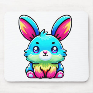 Farbenfrohes Häschen auf Mausmatte Mouse Pad