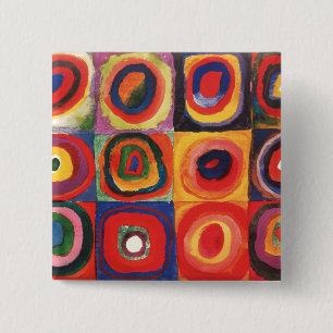 Farbstudie Quadrate - colourful art 2 Inch Square Button