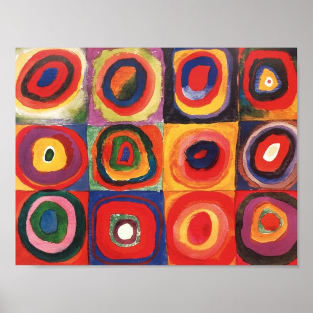 Farbstudie Quadrate - colourful art Poster (Front)