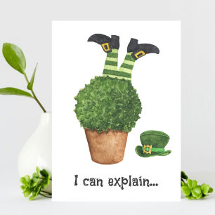 Farces drôles de Leprechaun Carte de la Saint-Patr