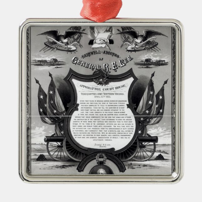 Farewell Address of General Robert E. Lee Metal Ornament (Front)