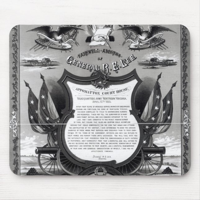 Farewell Address of General Robert E. Lee Mouse Pad (Front)