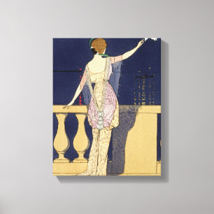 Farewell at Night, design for an evening dress by Canvas Print