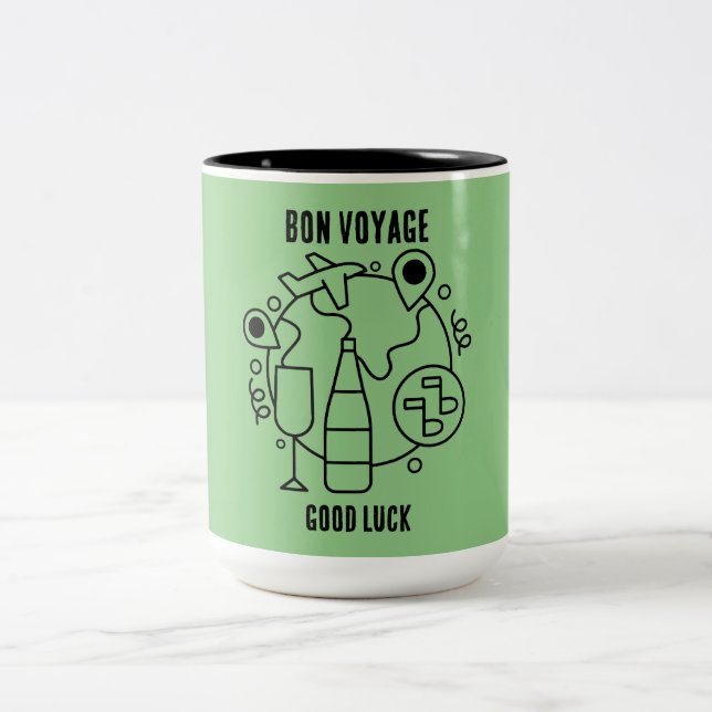 Farewell Bon Voyage Party Two-Tone Coffee Mug (Center)