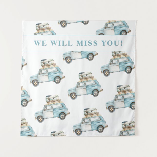 Farewell Car Going Away Party Welcome Backdrop Tapestry (Front)