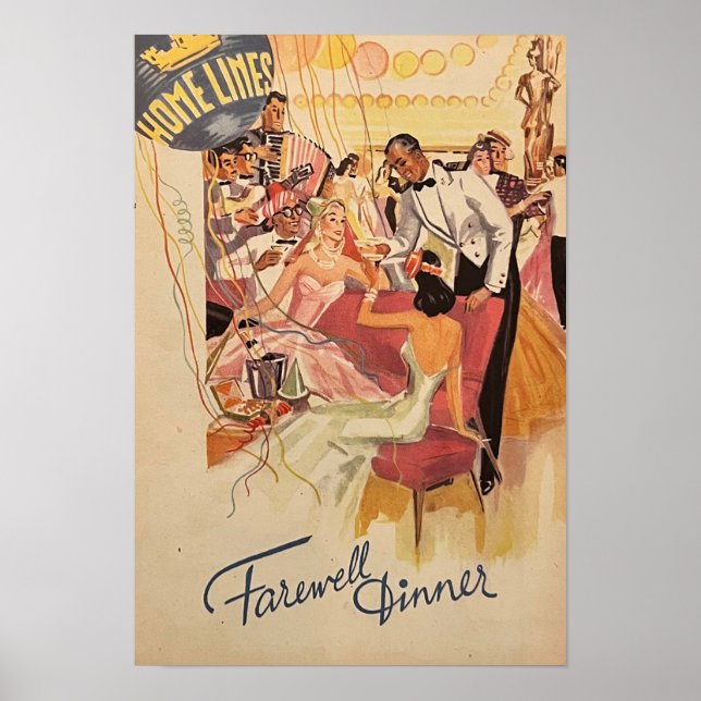 Farewell Dinner Vintage Cover Design Poster (Front)