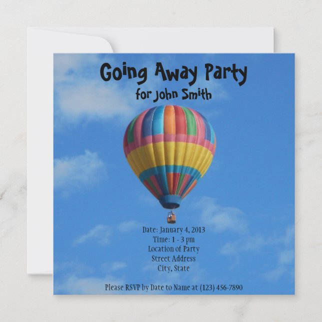 Farewell/Going Away Party Invitation (Front)