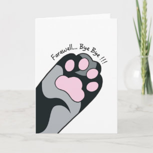 farewell good bye cat paw card