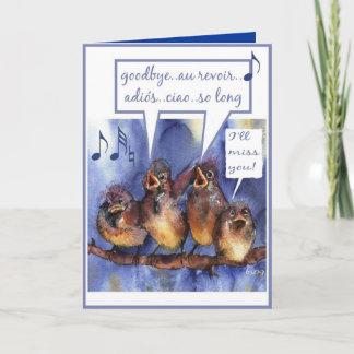 farewell, goodbye,au revoir,adios,ciao, bon voyage card