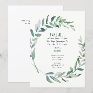 Farewell Leaving Party Invitation Olive Leaves