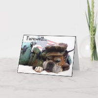 Farewell Military Boxer chien carte de voeux