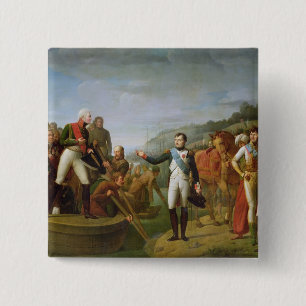 Farewell of Napoleon I and Alexander I 2 Inch Square Button