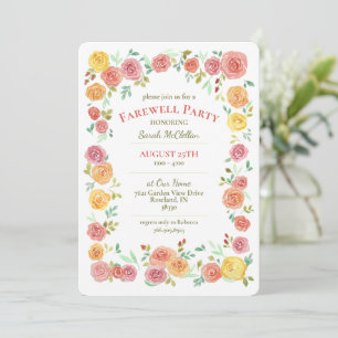 Farewell Party Floral Invitation