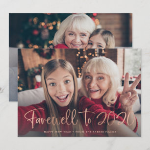 Farewell to 2020   Happy New Year 2021 Two Photo Holiday Card