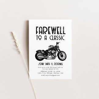 Farewell to a Classic Retirement Motorcycle Invite