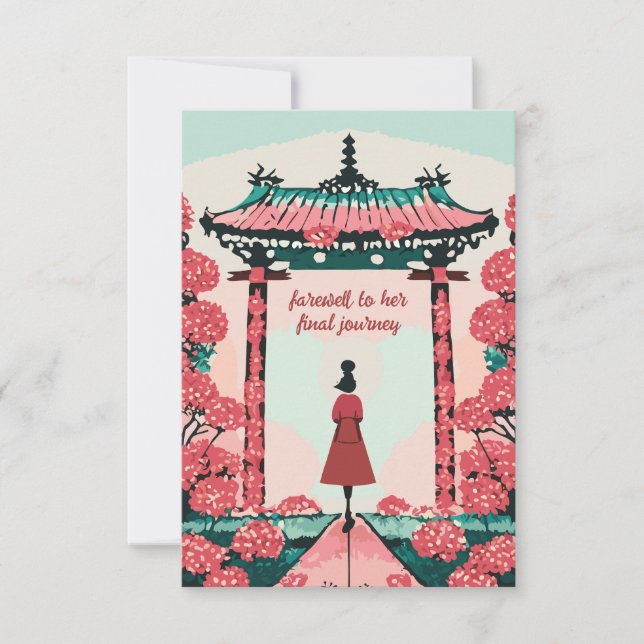 Farewell to Her Final Journey Thank You Card (Front)