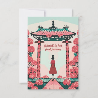 Farewell to Her Final Journey Thank You Card