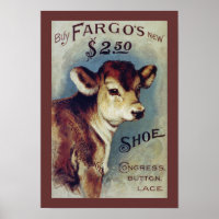 Fargo's New Shoe Vintage Label Art