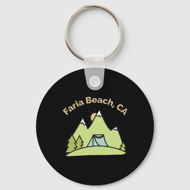 Faria Beach Ca Mountains Hiking Climbing Camping A Keychain (Front)