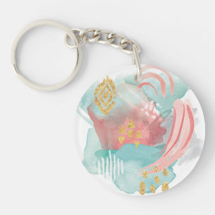 Faridas Abstract - Muted Colors Keychain