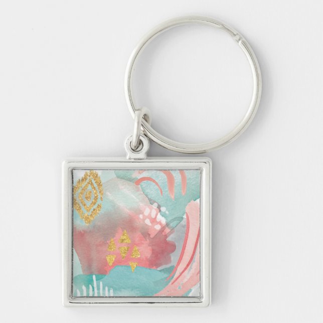 Faridas Abstract - Muted Colours Keychain (Front)