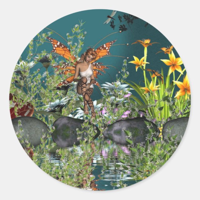fariy pond classic round sticker (Front)