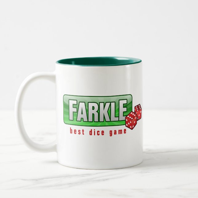 FARKLE - best dice game Two-Tone Coffee Mug (Left)