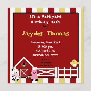 farm2 copy, It's a Barnyard Birthday Bash!, for... Invitation