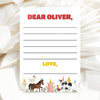 Farm 1st Birthday Time Capsule Card