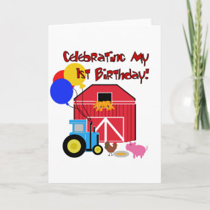 Farm 1st Birthday Tshirts and Gifts Card