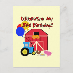 Farm 3rd Birthday T-shirts and Gifts Postcard