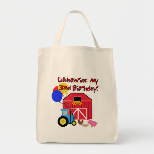 Farm 3rd Birthday T-shirts and Gifts Tote Bag