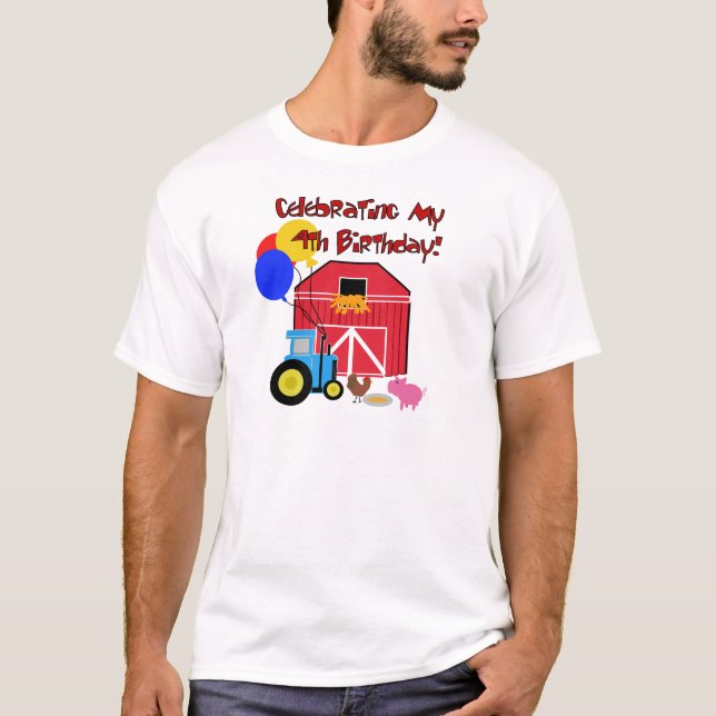 Farm 4th Birthday Tshirts and Gifts (Front)
