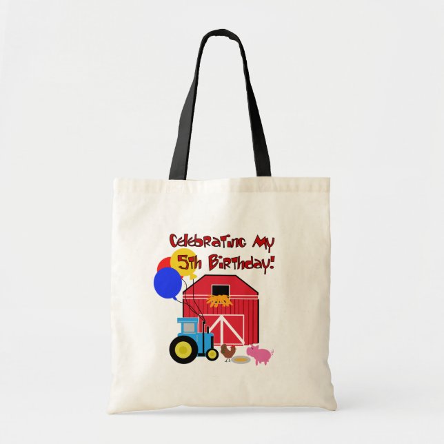 Farm 5th  Birthday Tshirts and Gifts Tote Bag (Front)