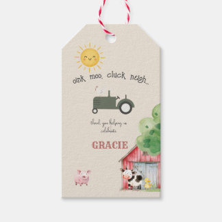 Farm and Animals Birthday  Gift Tags