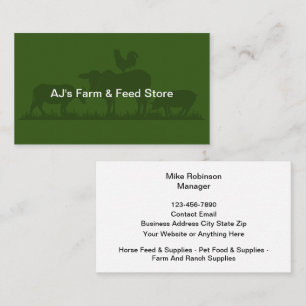 Farm And Feed Store Business Cards