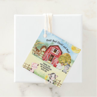 Farm Animal Barn Themed 2nd Birthday Favour Tags