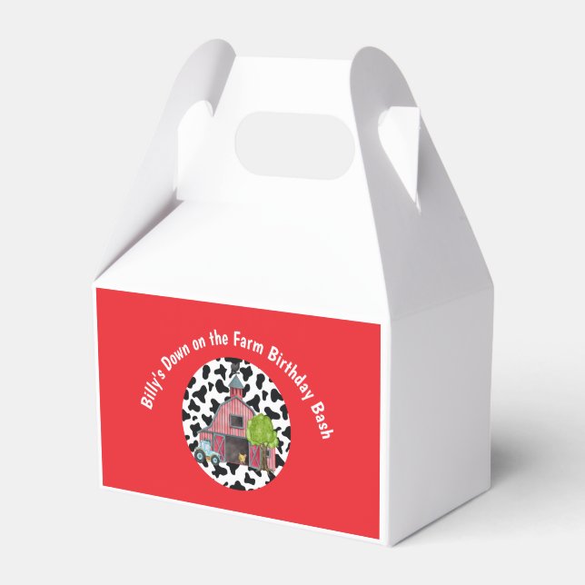 Farm Animal Barnyard Birthday Favour Box Customize (Front Side)
