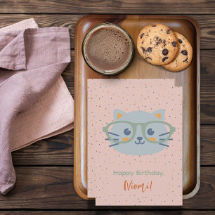 Farm Animal Birthday Cat Colourful Dots