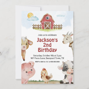 Farm Animal Birthday Invitation
