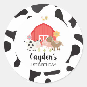 Farm Animal Birthday Party thank you favour tags