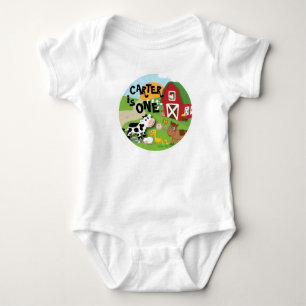 Farm Animal Birthday T-Shirt Baby Bodysuit