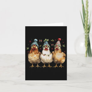 Farm Animal Chicken Christmas Coquette Bow Chicken Card