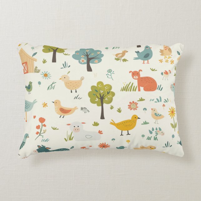 Farm animal child accent pillow (Front)