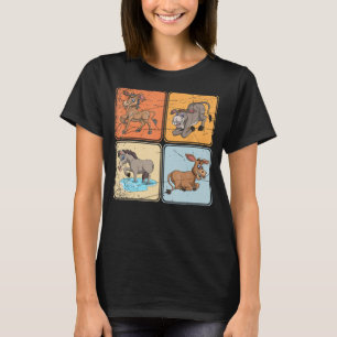 Farm Animal Farmer Donkey Lover Pop Art Baby Donke T-Shirt