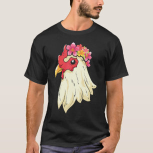 Farm Animal  Flower Blossoms Farmer Floral Chicken T-Shirt
