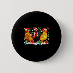 Farm Animal Funny Chicken Christmas Lights Cute Xm 2 Inch Round Button
